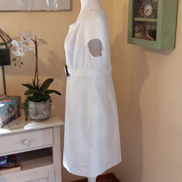 Donna Ricco White Textured Dress. Old Money. - Picture 5 of 13